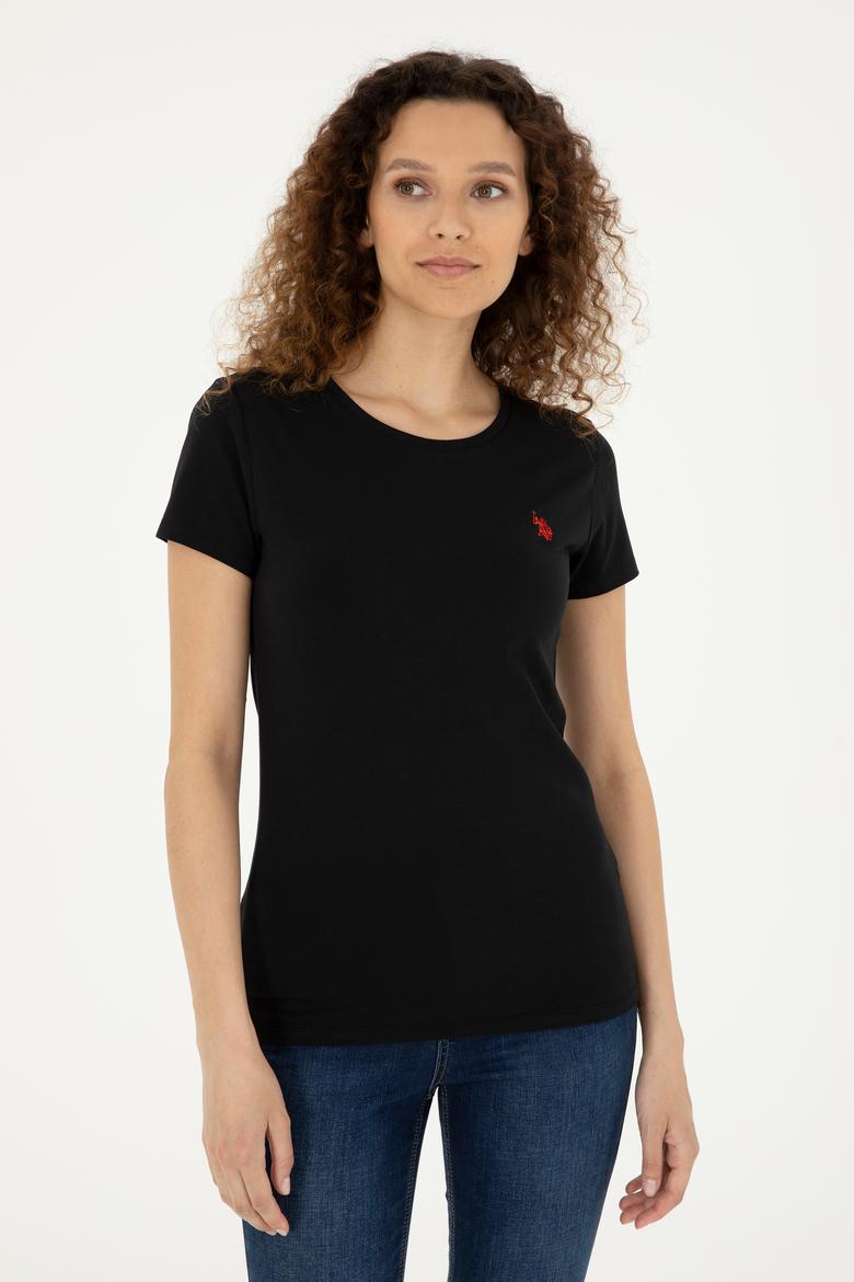 Kadın Siyah Basic Tişört - 50280033021
