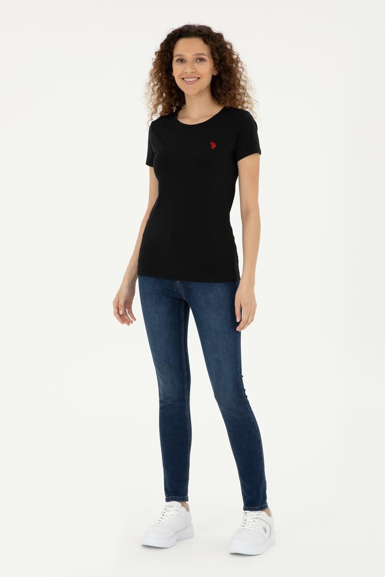 Kadın Siyah Basic Tişört - 50280033021