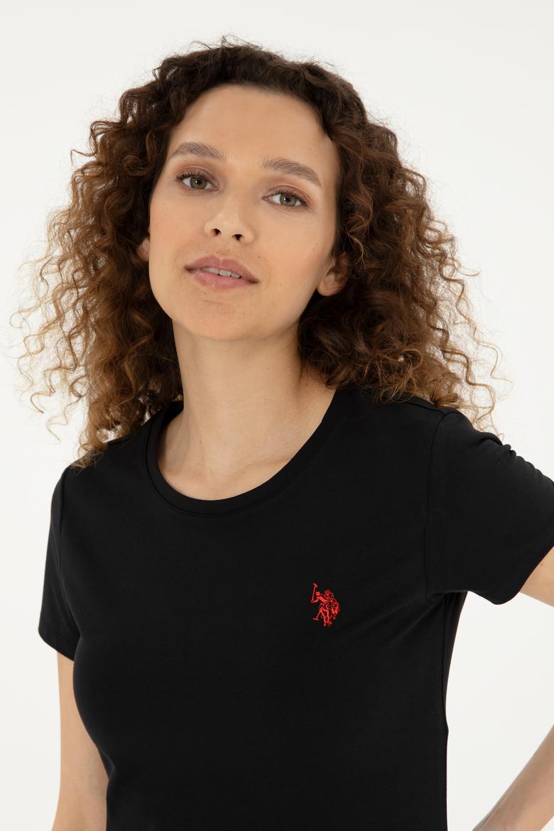 Kadın Siyah Basic Tişört - 50280033021