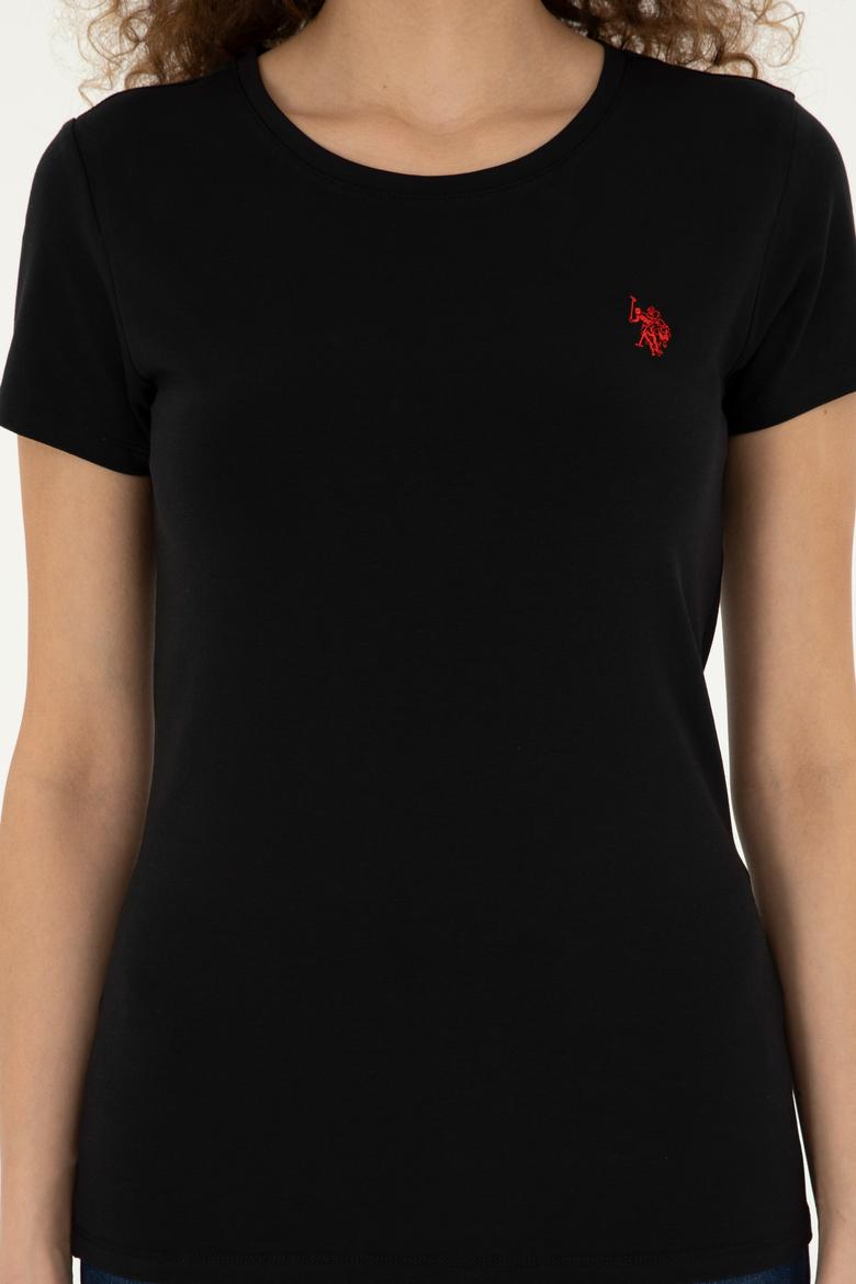 Kadın Siyah Basic Tişört - 50280033021