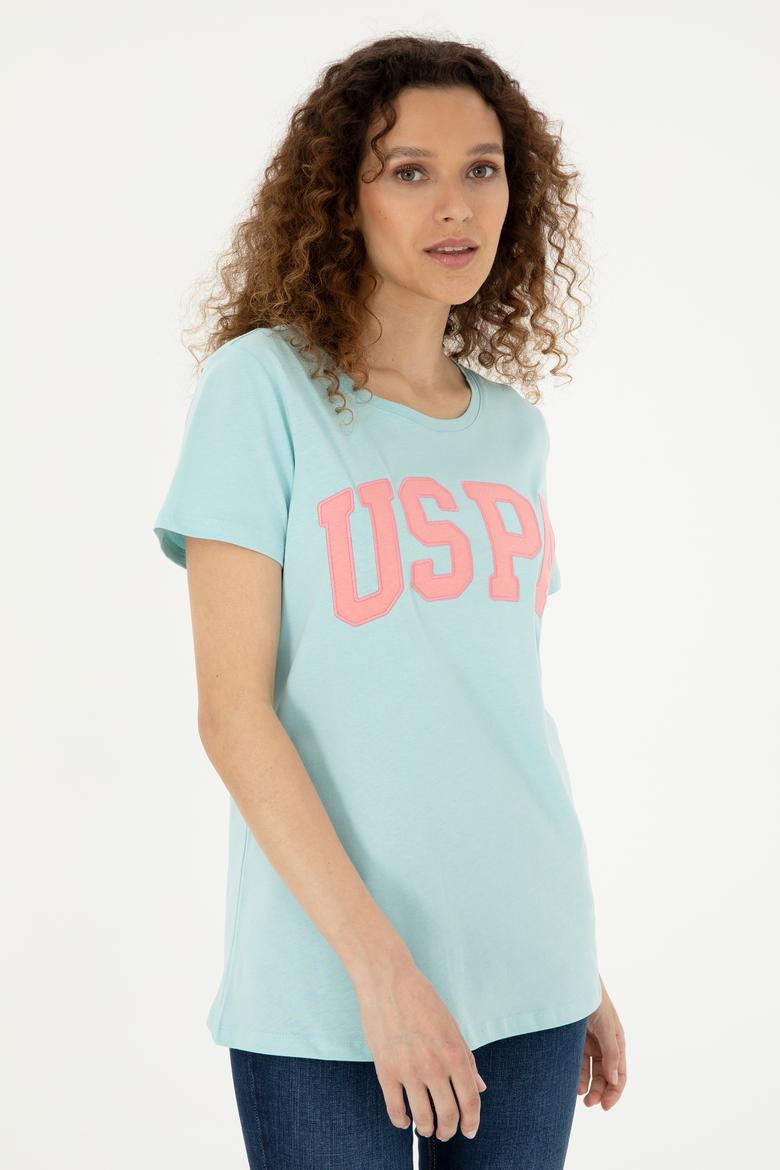 Kadın Su Yeşili Basic Tişört - 50280036138