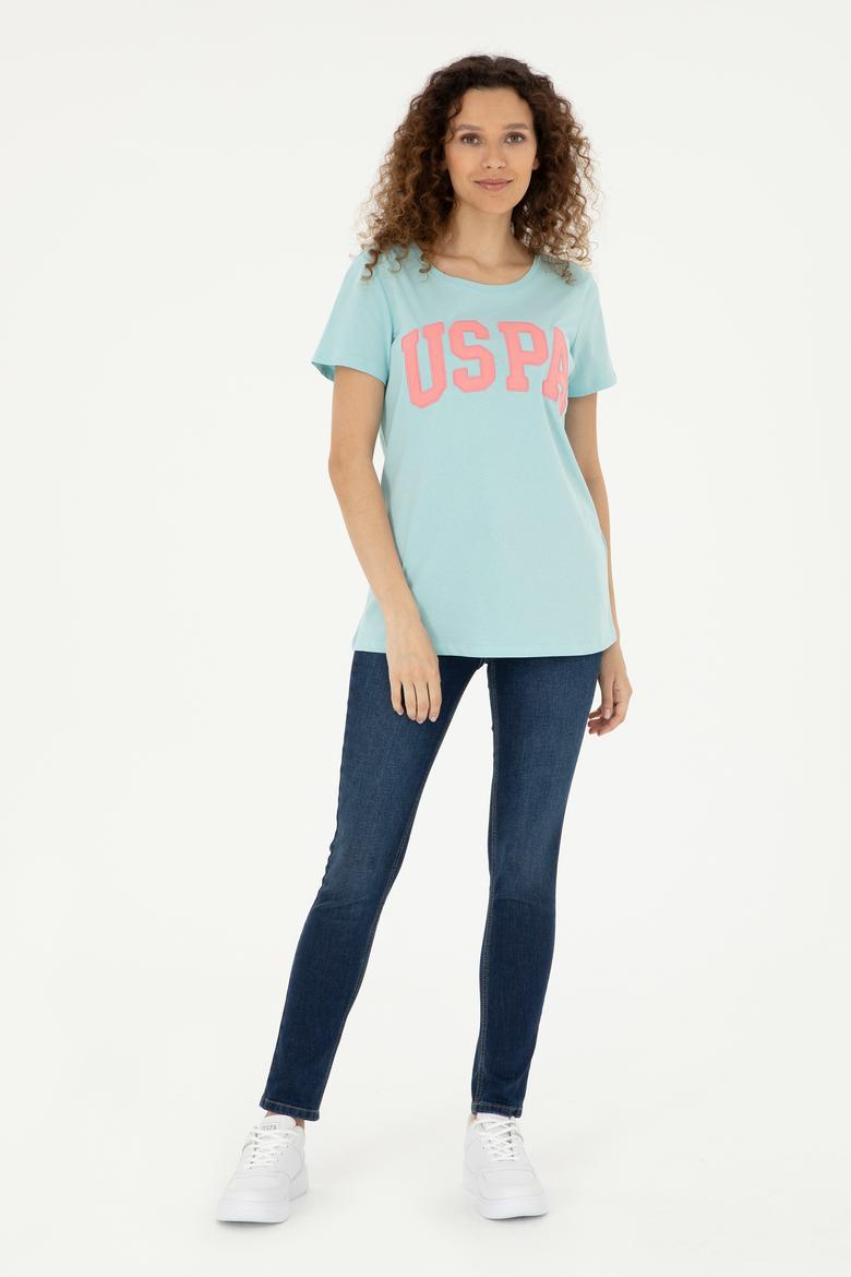 Kadın Su Yeşili Basic Tişört - 50280036138