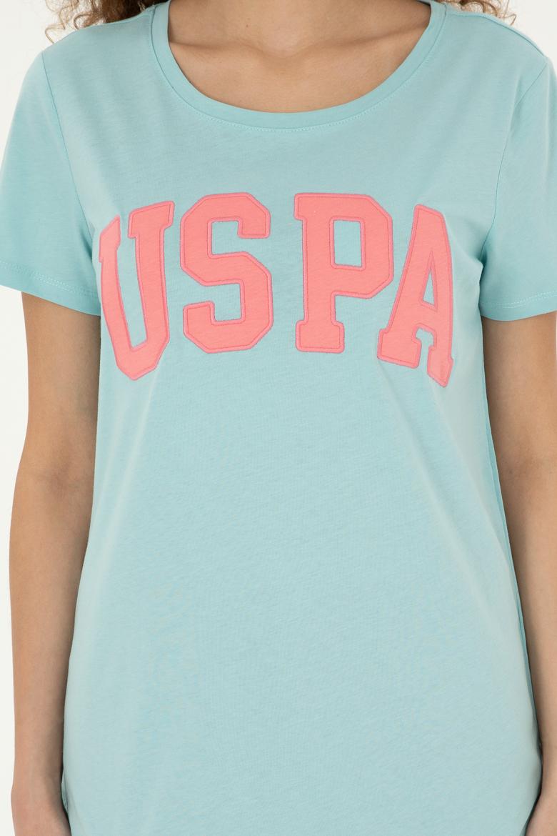 Kadın Su Yeşili Basic Tişört - 50280036138