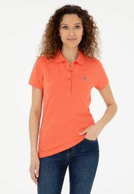 Kadın Nar Çiçeği Basic Polo Yaka Tişört - 50280057083