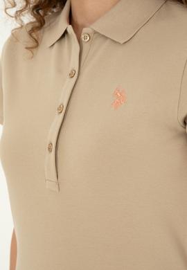 Kadın Açık Haki Basic Polo Yaka Tişört - 50280057111