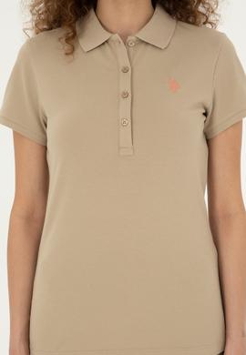 Kadın Açık Haki Basic Polo Yaka Tişört - 50280057111