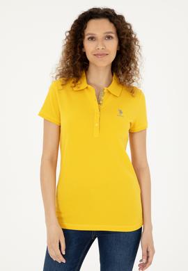 Kadın Safran Basic Polo Yaka Tişört - 50280060164