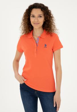 Kadın Nar Çiçeği Basic Polo Yaka Tişört - 50280060172