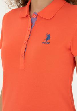 Kadın Nar Çiçeği Basic Polo Yaka Tişört - 50280060172