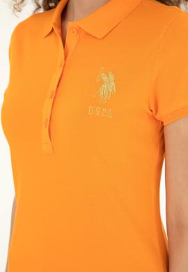 Kadın Turuncu Polo Yaka Mini Boy Örme Elbise - 50280069024