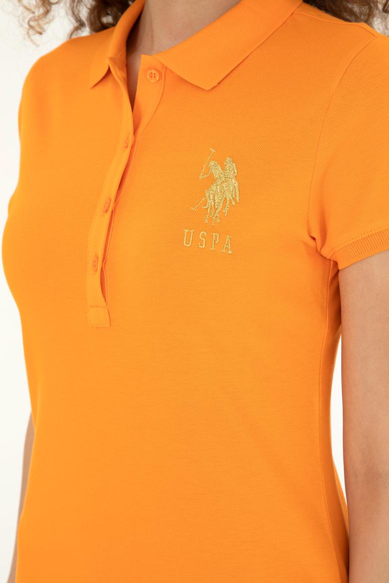Kadın Turuncu Polo Yaka Mini Boy Örme Elbise - 50280069024