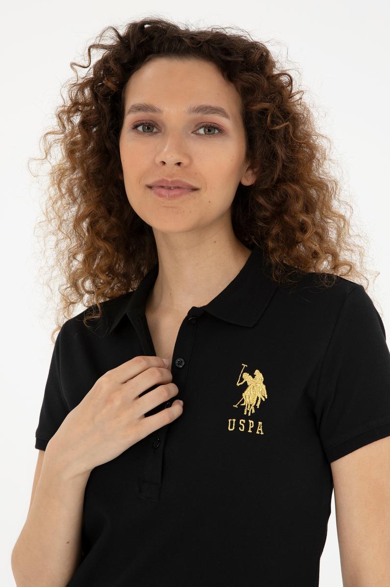 Kadın Siyah Polo Yaka Mini Boy Örme Elbise