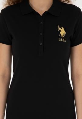 Kadın Siyah Polo Yaka Mini Boy Örme Elbise - 50280069026