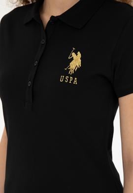 Kadın Siyah Polo Yaka Mini Boy Örme Elbise - 50280069026