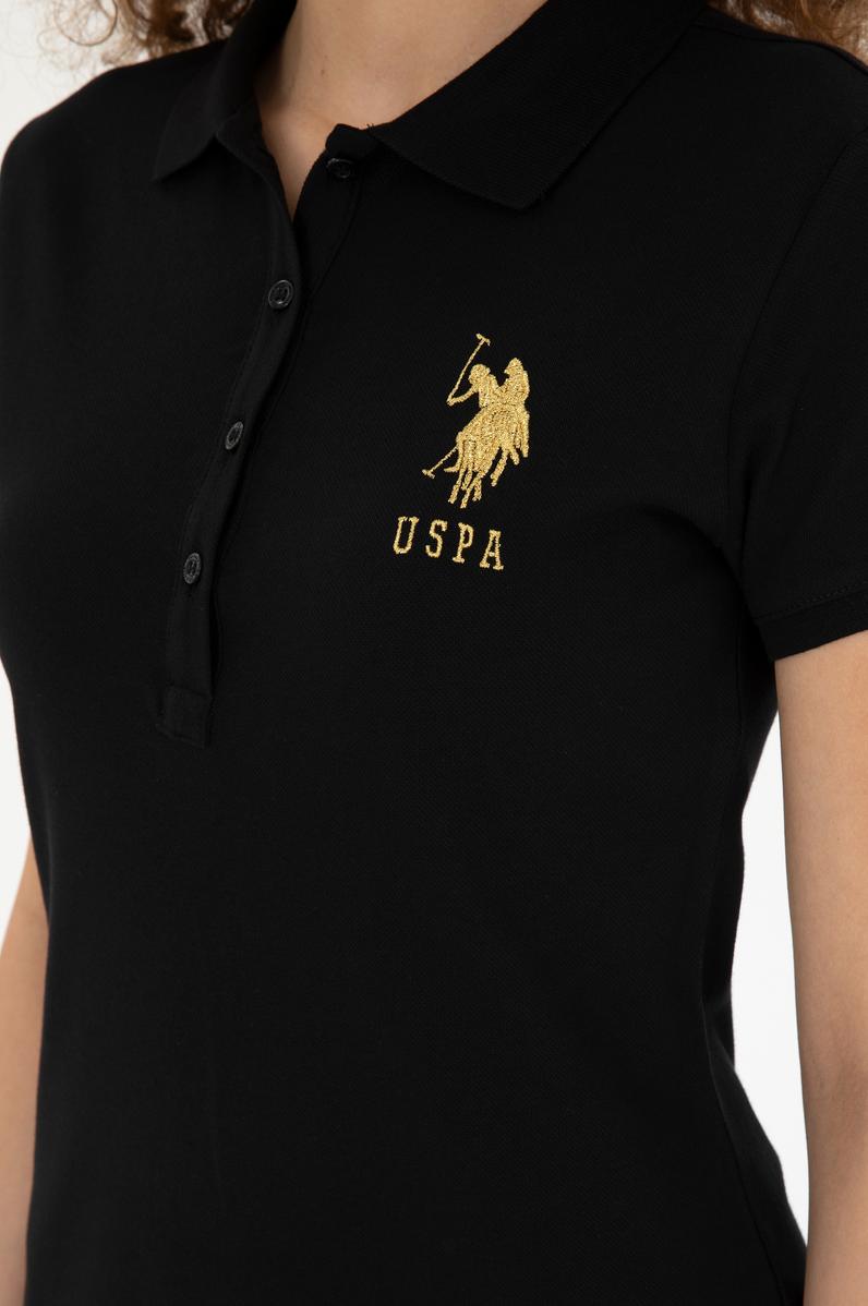 Kadın Siyah Polo Yaka Mini Boy Örme Elbise