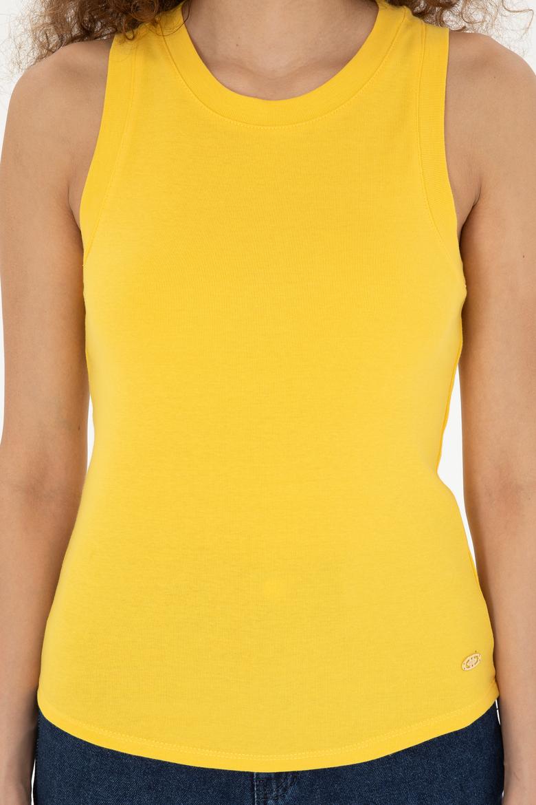 Kadın Safran Basic Tişört - 50280072098