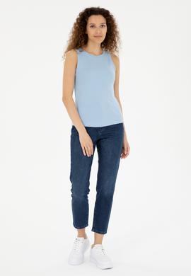 Kadın Açık Mavi Basic Tişört - 50280072106