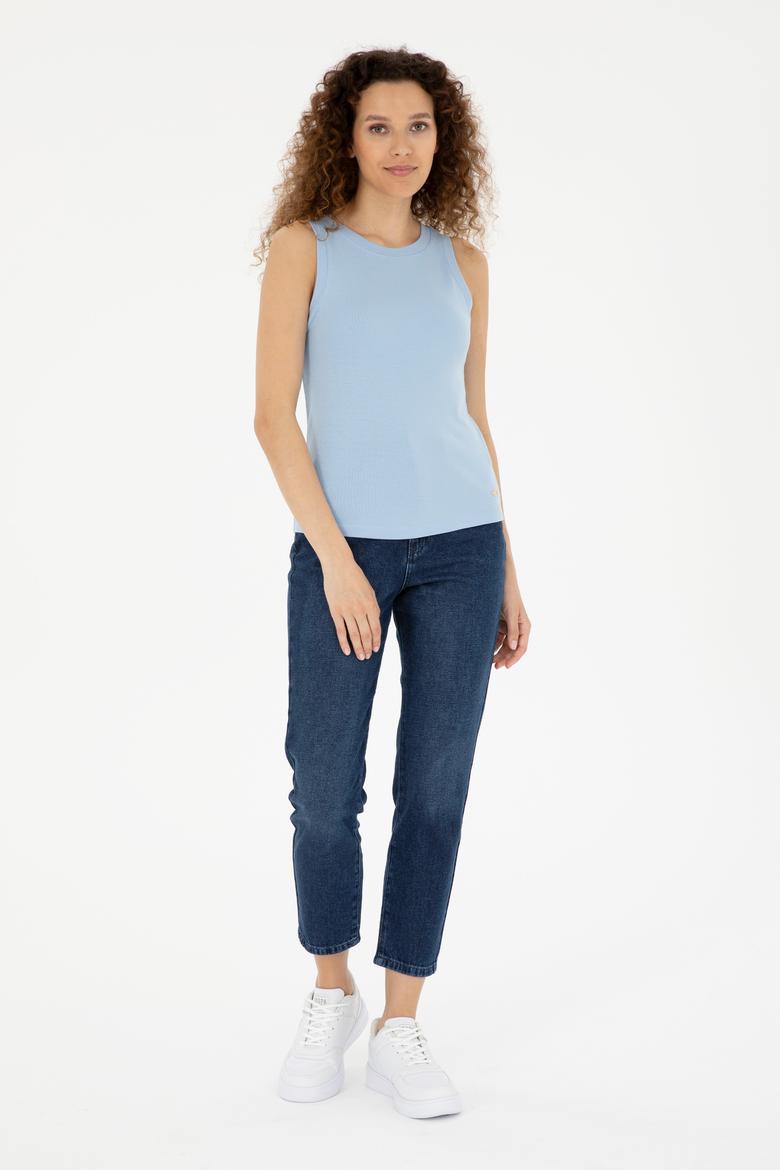 Kadın Açık Mavi Basic Tişört - 50280072106
