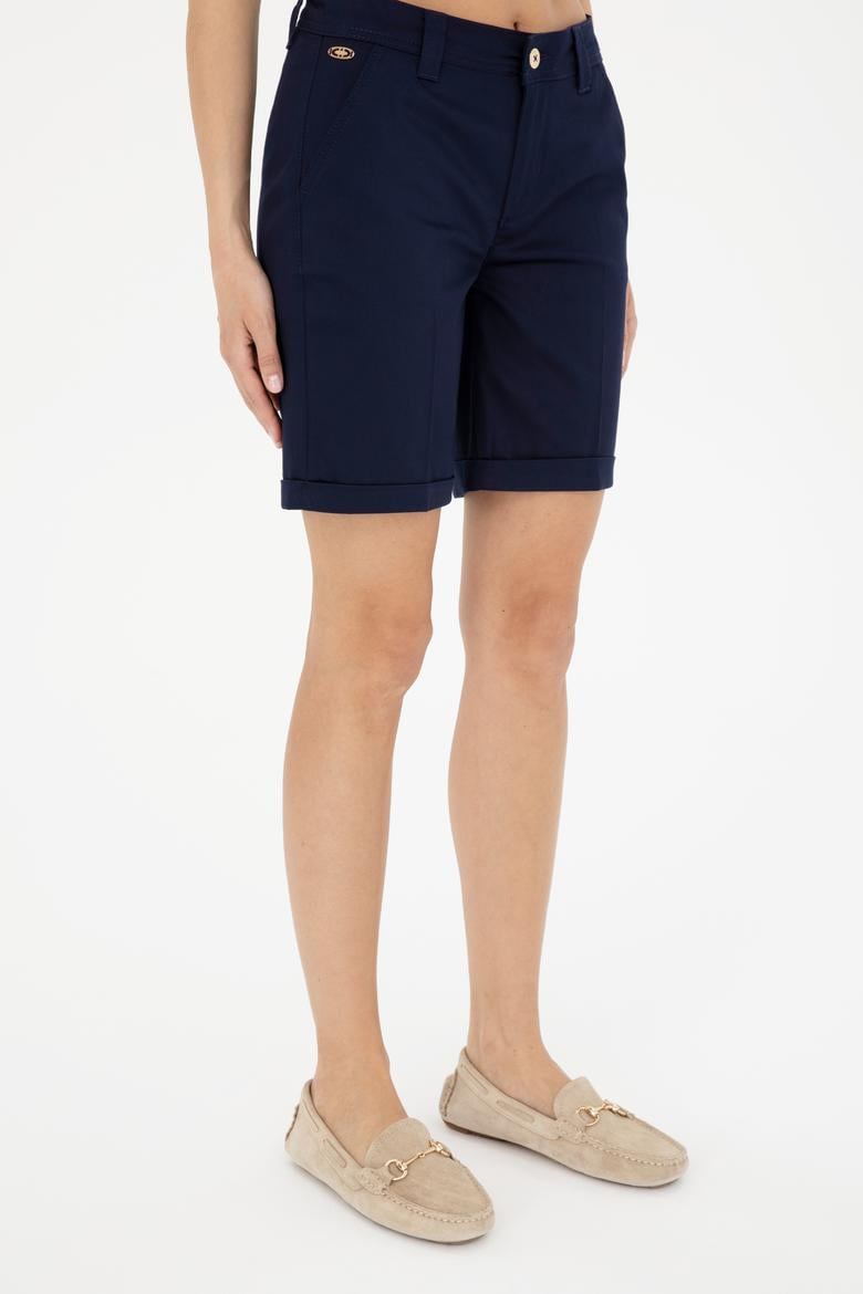 Kadın Lacivert Dokuma Şort - 50281722001