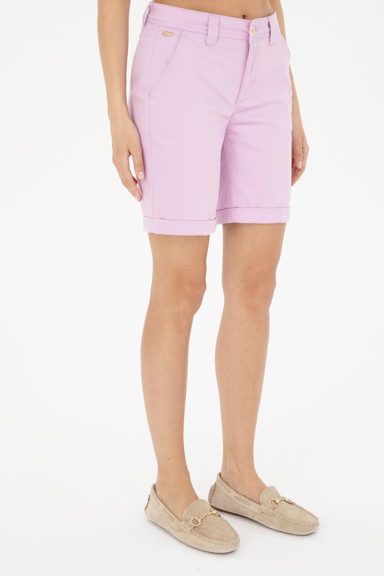 Kadın Pembe Dokuma Şort - 50281722011