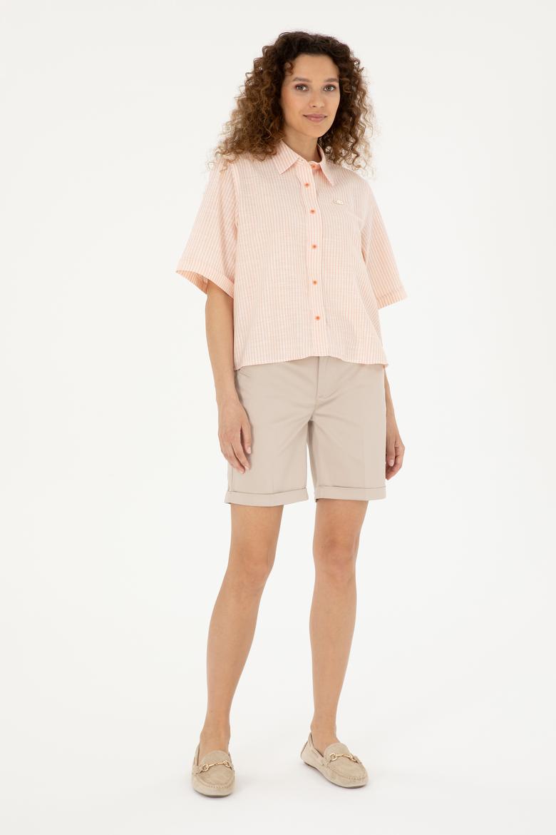 Kadın Taş Dokuma Şort - 50281722016