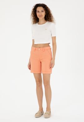 Kadın Somon Dokuma Şort - 50281722035
