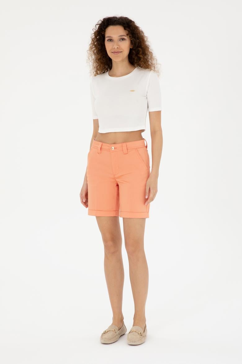 Kadın Somon Dokuma Şort - 50281722035