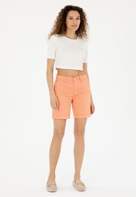 Kadın Somon Dokuma Şort - 50281722035
