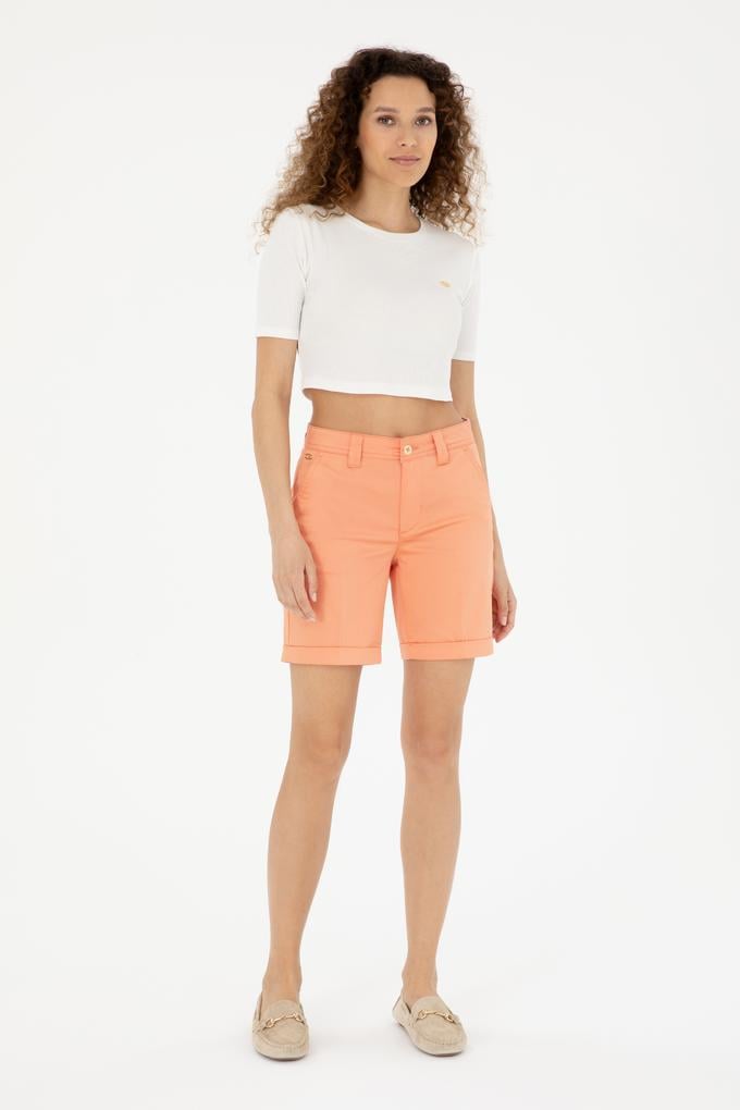 Kadın Somon Dokuma Şort