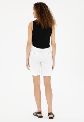 Kadın Beyaz Dokuma Şort - 50281722048