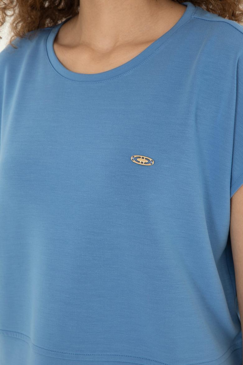 Kadın Saks Tişört - 50282734024