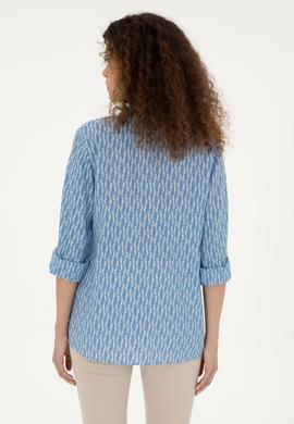 Kadın Saks Uzun Kollu Gömlek - 50283620002