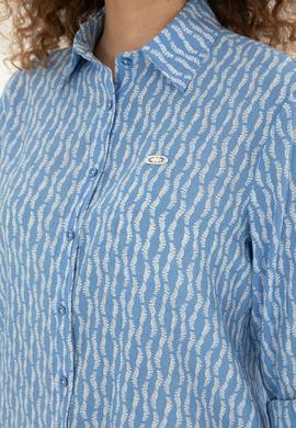 Kadın Saks Uzun Kollu Gömlek - 50283620002