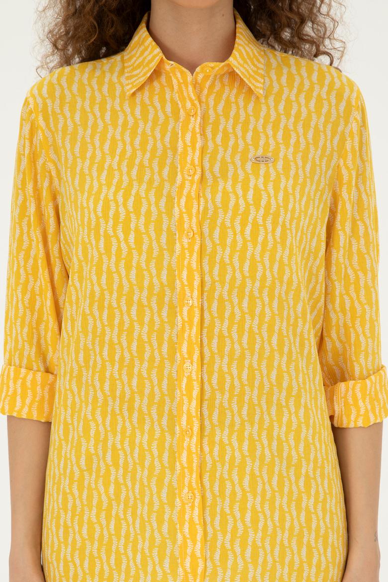 Kadın Safran Uzun Kollu Gömlek - 50283620013