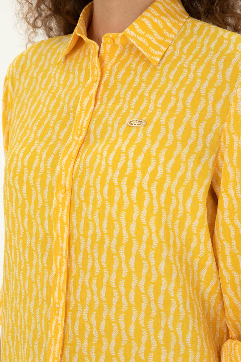 Kadın Safran Uzun Kollu Gömlek - 50283620013