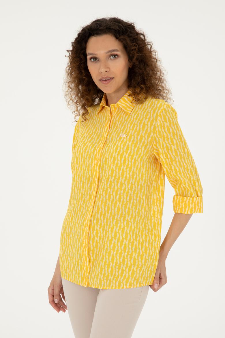 Kadın Safran Uzun Kollu Gömlek - 50283620013