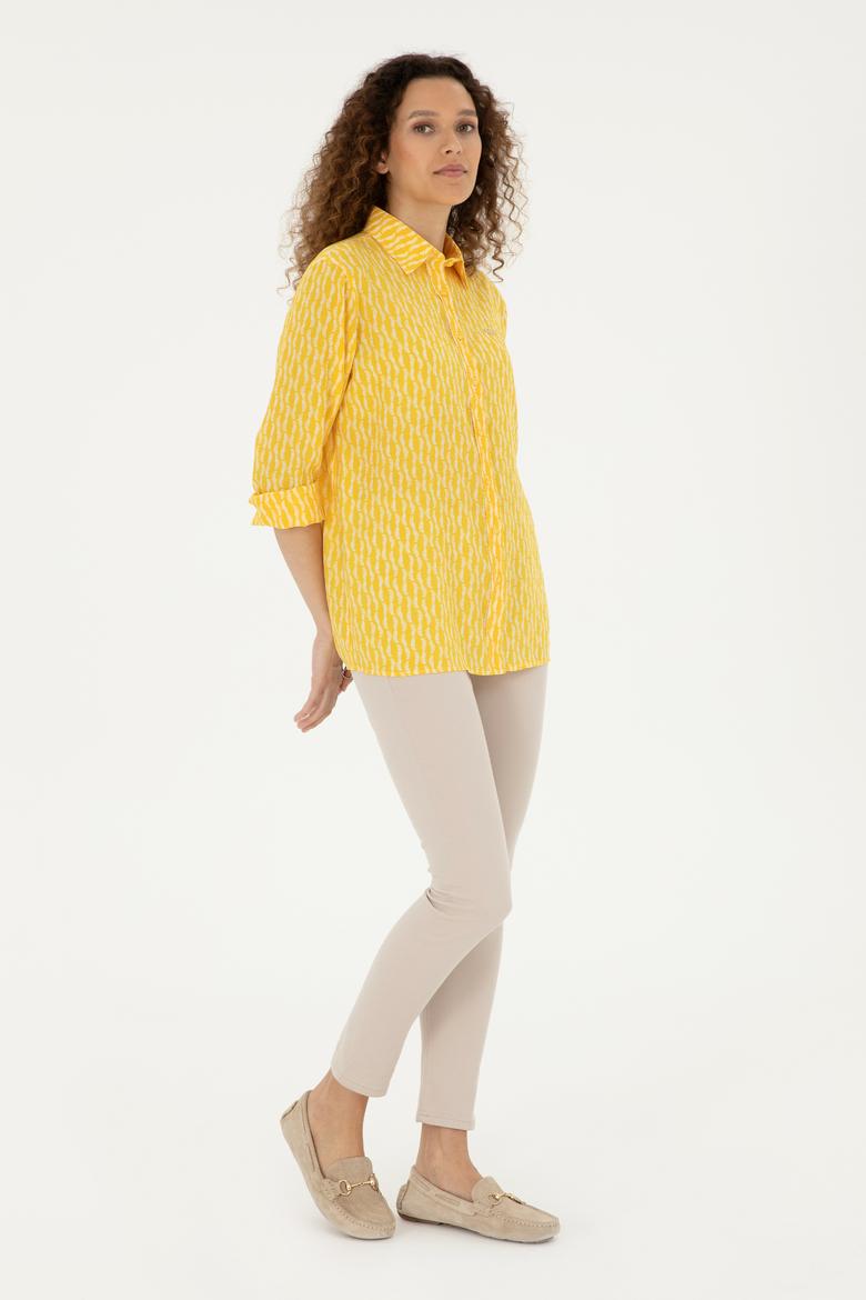 Kadın Safran Uzun Kollu Gömlek - 50283620013