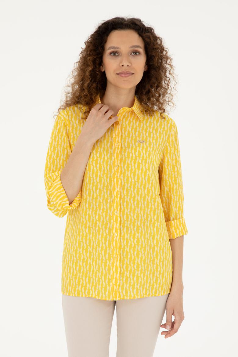 Kadın Safran Uzun Kollu Gömlek