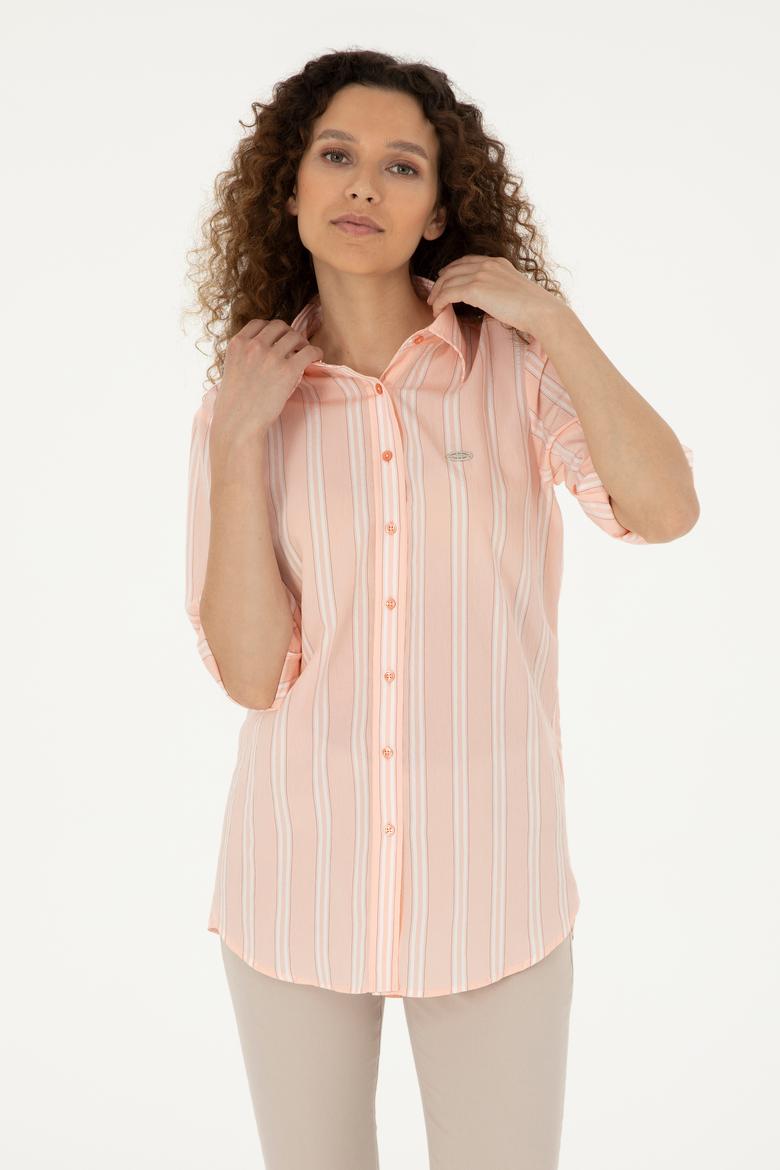 Kadın Somon Uzun Kollu Gömlek