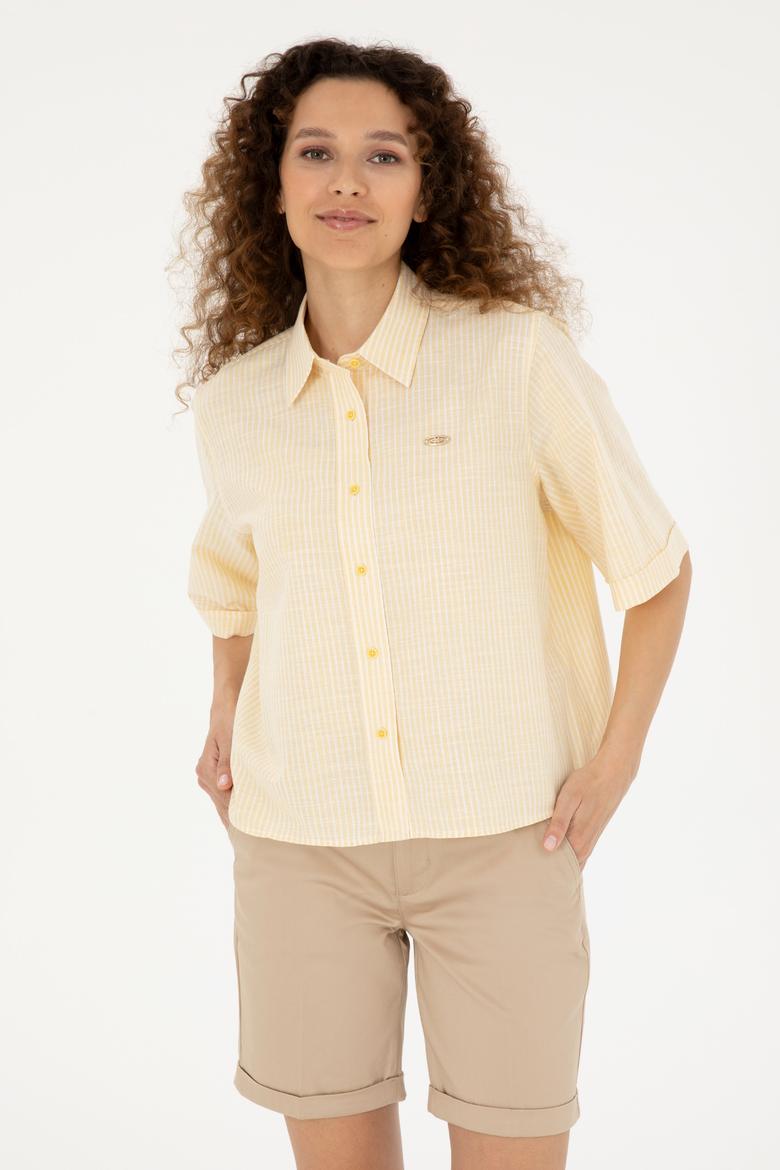 Kadın Sarı Uzun Kollu Gömlek
