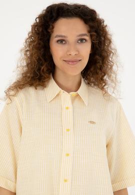 Kadın Sarı Uzun Kollu Gömlek - 50283649009