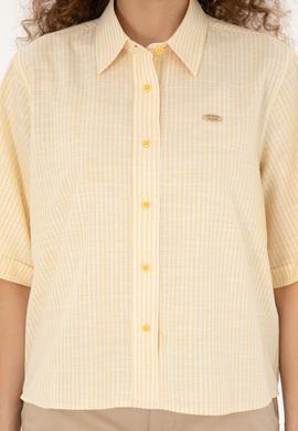 Kadın Sarı Uzun Kollu Gömlek - 50283649009