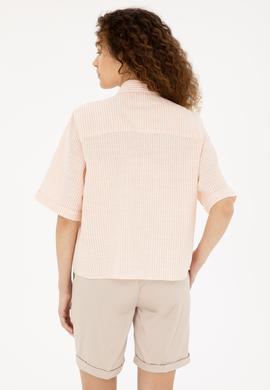 Kadın Somon Uzun Kollu Gömlek - 50283649017