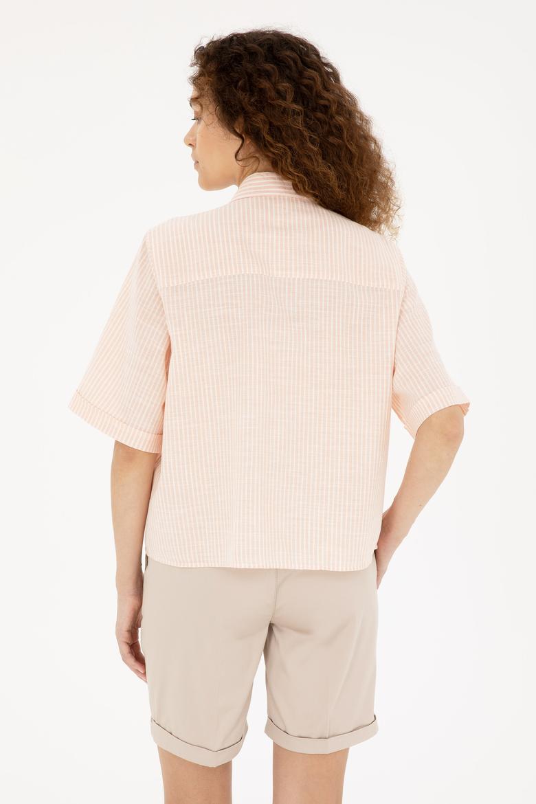 Kadın Somon Uzun Kollu Gömlek - 50283649017