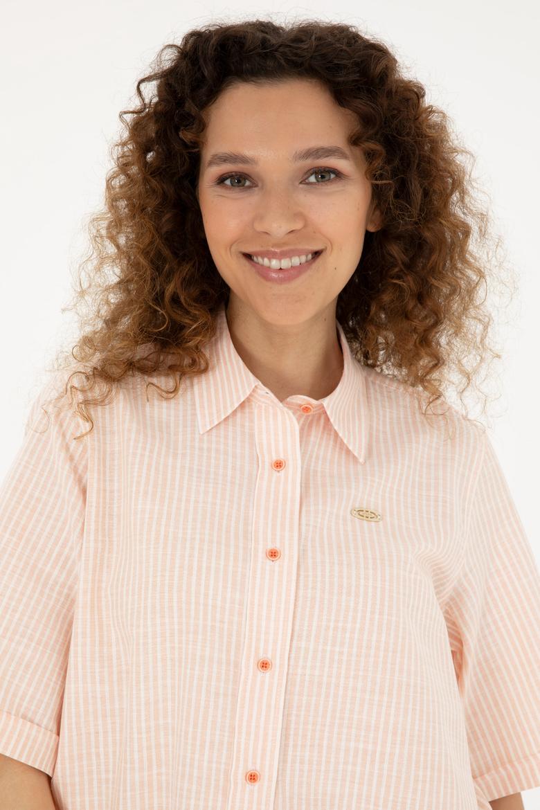 Kadın Somon Uzun Kollu Gömlek - 50283649017