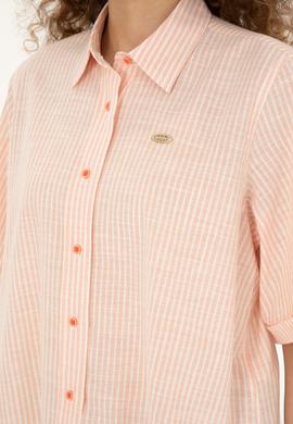 Kadın Somon Uzun Kollu Gömlek - 50283649017