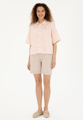 Kadın Somon Uzun Kollu Gömlek - 50283649017