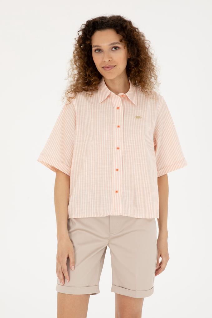 Kadın Somon Uzun Kollu Gömlek