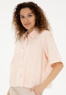 Kadın Somon Uzun Kollu Gömlek - 50283649017