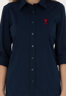 Kadın Lacivert Uzun Kollu Basic Gömlek - 50283989019